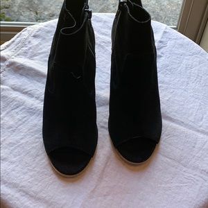 Open toe black booties